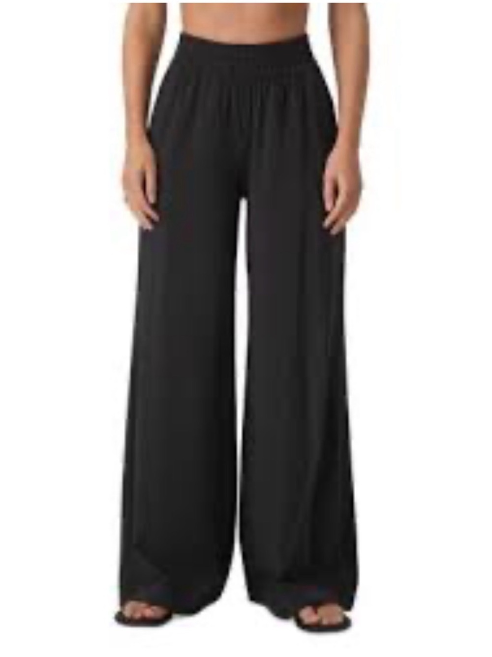Vuori Black Wide-Leg Elastic Waist Pants